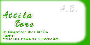attila bors business card